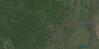 Een satellietbeeld van een deel van de Amazone.