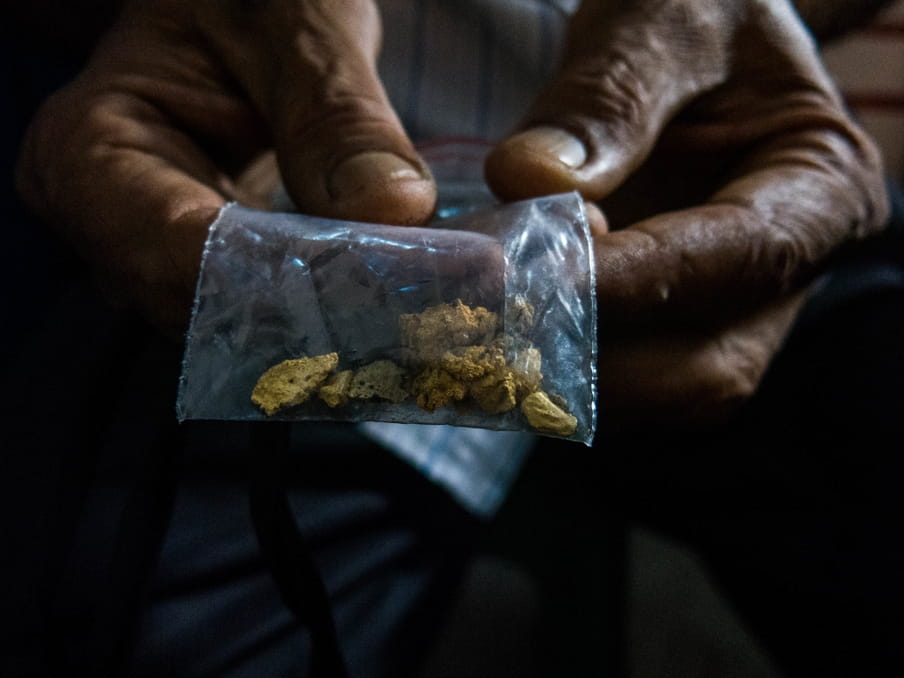 Door de hyperinflatie in Venezuela wordt goud vaak als betaalmiddel geaccepteerd. Foto: Bram Ebus