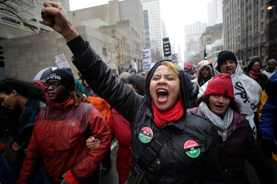 Demonstratie in Chicago (november 2015). Foto: Joshua Lott / Getty