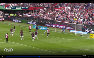 Screenshot van een corner van Feyenoord tegen Sparta (3).