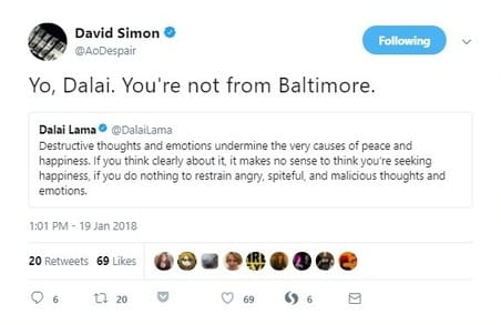 David Simon op Twitter