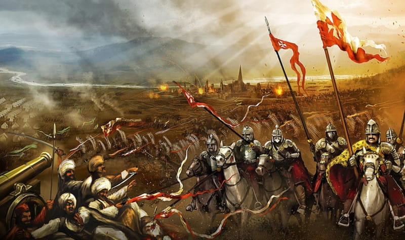 Ridders verslaan de Ottomanen bij Wenen.