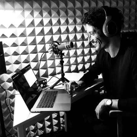 Harald in de opnamestudio in Amsterdam