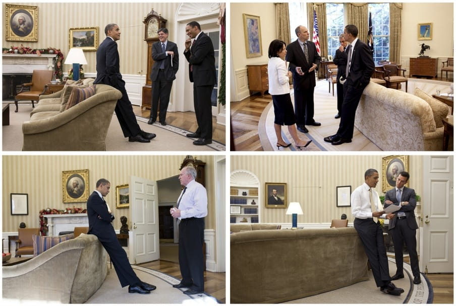 De vaste plek van Obama op de bank. Foto’s: Pete Souza/the White House