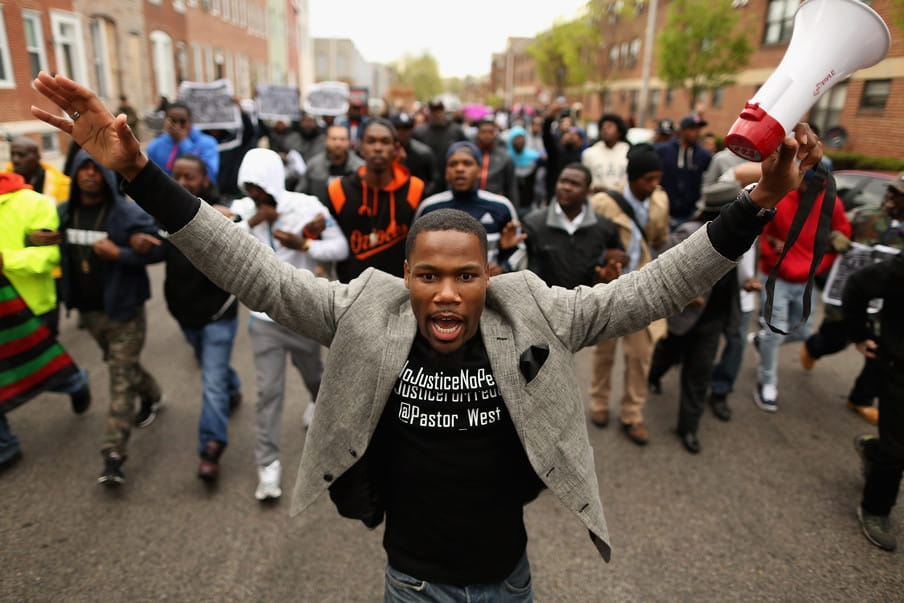 Demonstratie in Baltimore (april 2015). Foto: Chip Somodevilla / Getty