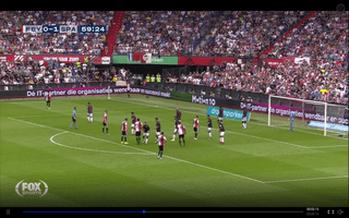 Screenshot van een corner van Feyenoord tegen Sparta (1).